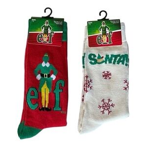 Elf Movie Holiday Socks Bundle – 2 Pairs – NWT – Buddy the Elf Christmas Socks